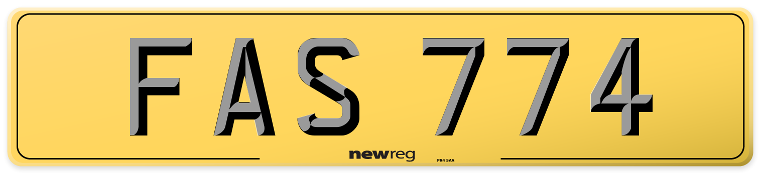 FAS 774 Rear Number Plate