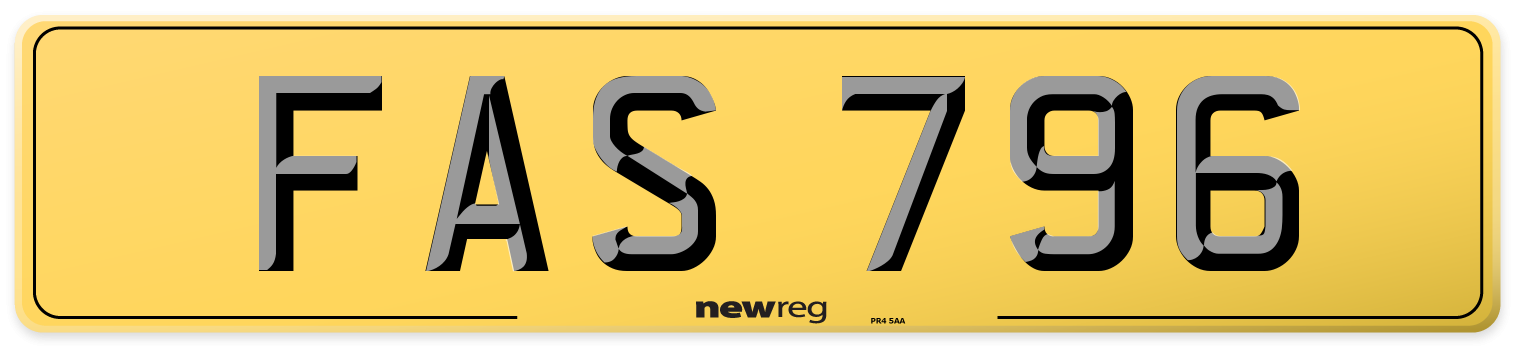 FAS 796 Rear Number Plate