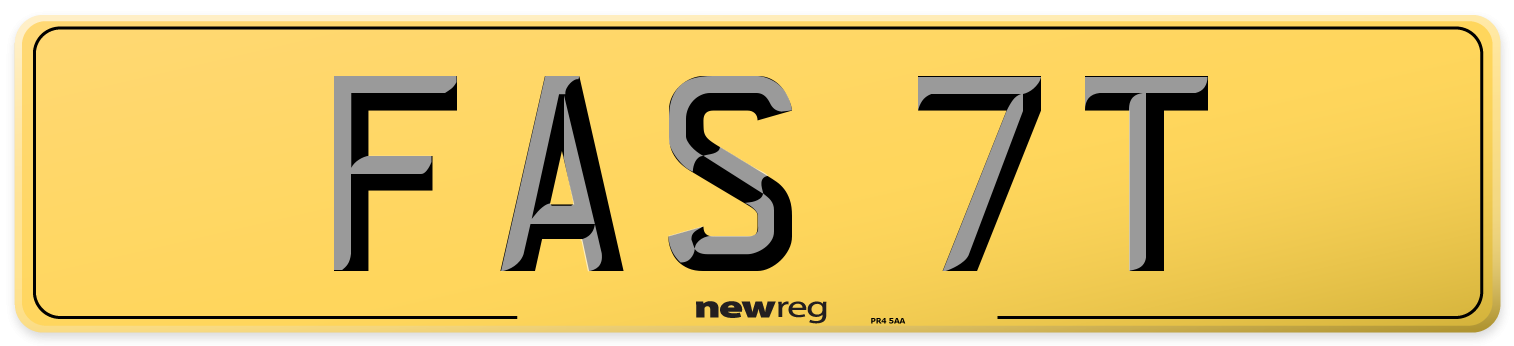 FAS 7T Rear Number Plate