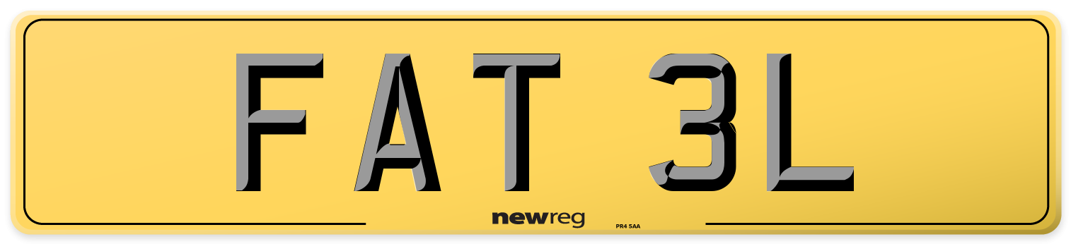 FAT 3L Rear Number Plate