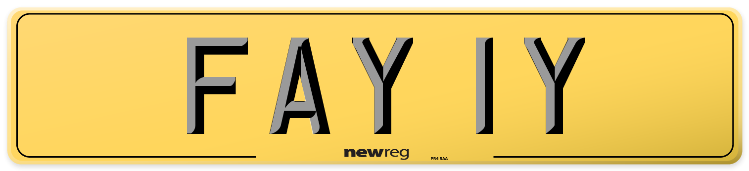 FAY 1Y Rear Number Plate