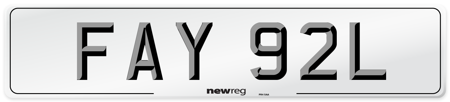 FAY 92L Front Number Plate