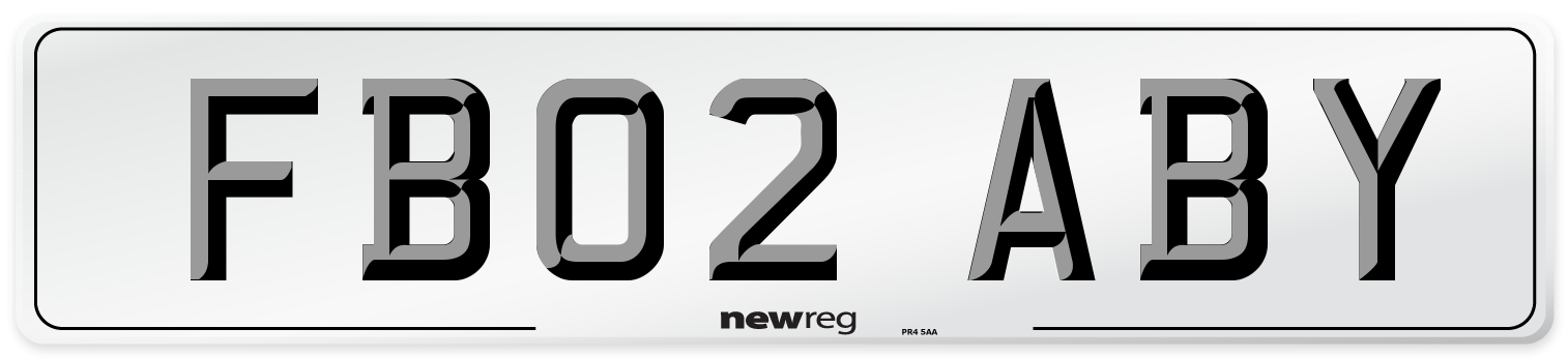 FB02 ABY Front Number Plate