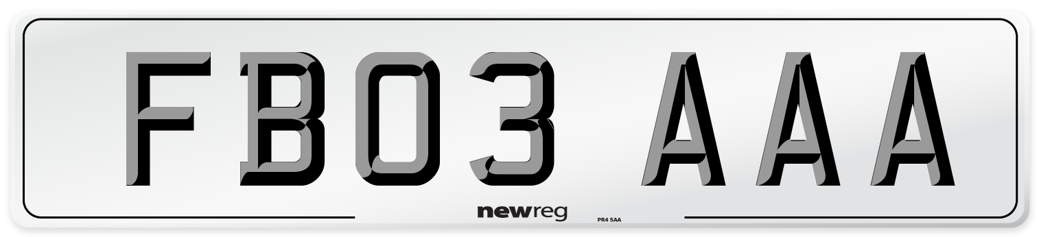 FB03 AAA Front Number Plate