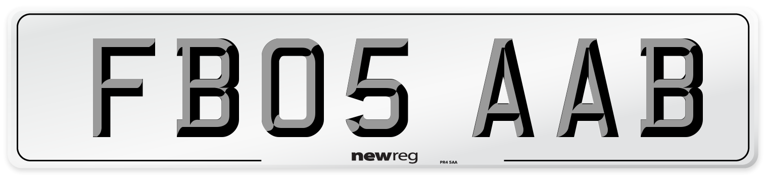 FB05 AAB Front Number Plate