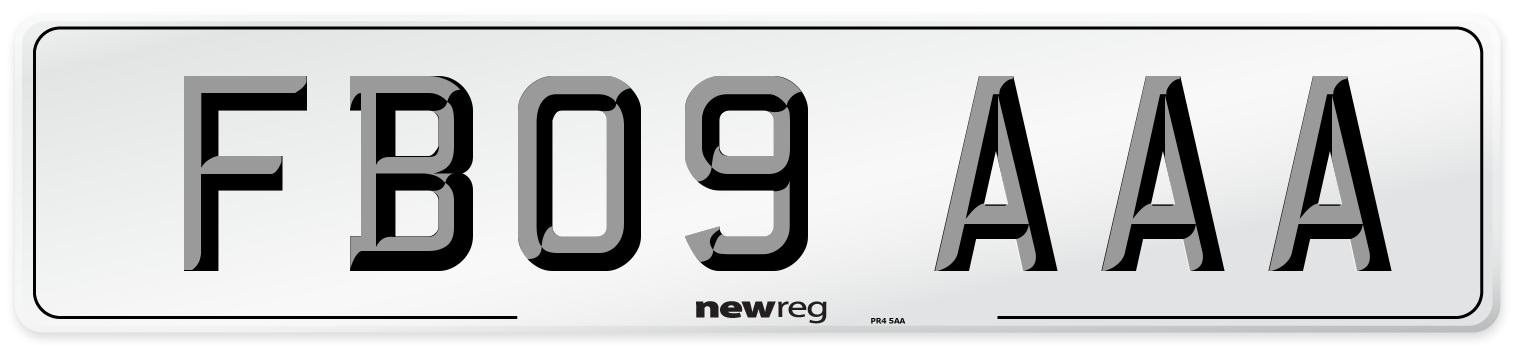 FB09 AAA Front Number Plate