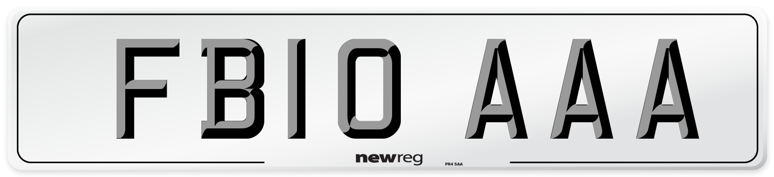 FB10 AAA Front Number Plate