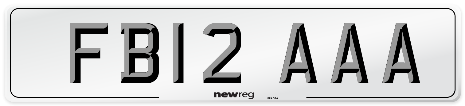 FB12 AAA Front Number Plate
