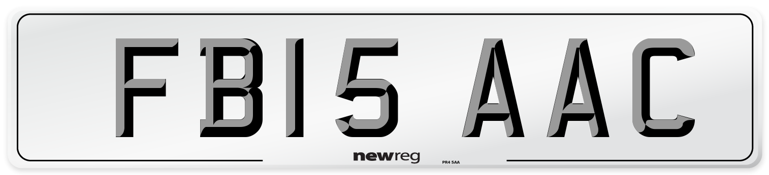 FB15 AAC Front Number Plate
