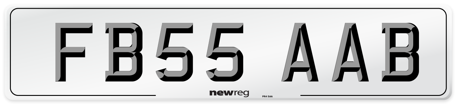 FB55 AAB Front Number Plate