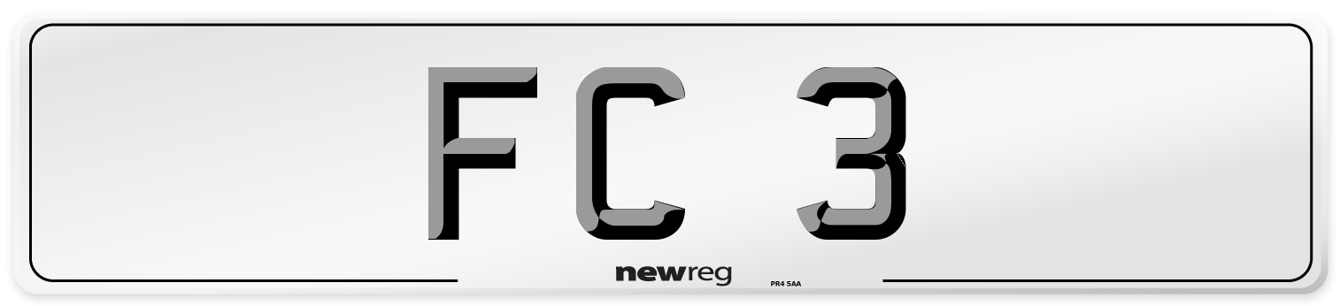 FC 3 Front Number Plate
