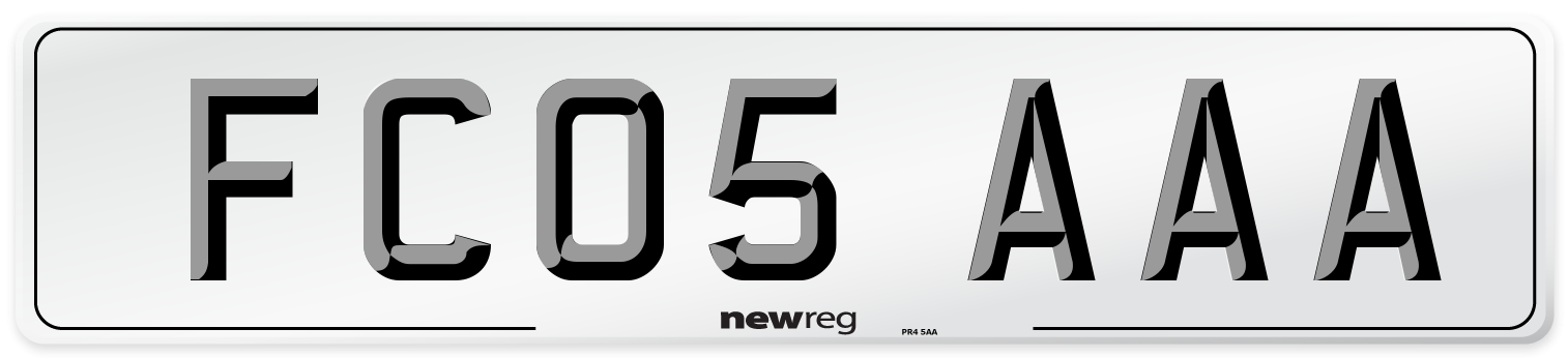 FC05 AAA Front Number Plate