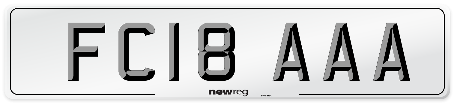 FC18 AAA Front Number Plate
