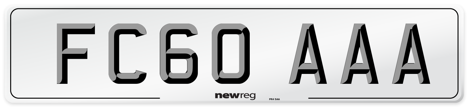 FC60 AAA Front Number Plate