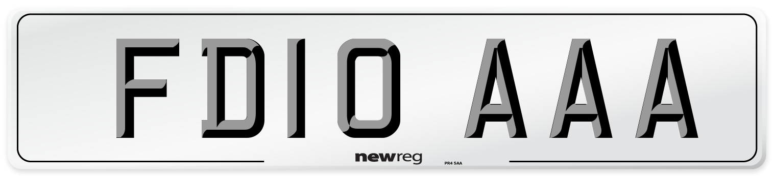 FD10 AAA Front Number Plate