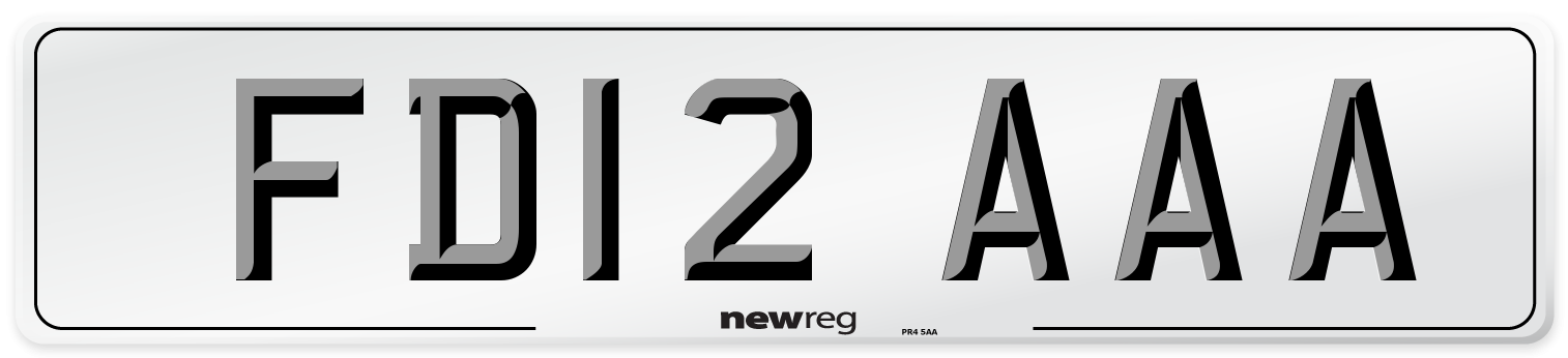 FD12 AAA Front Number Plate