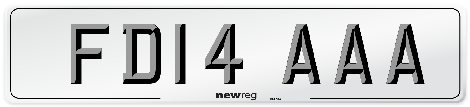 FD14 AAA Front Number Plate