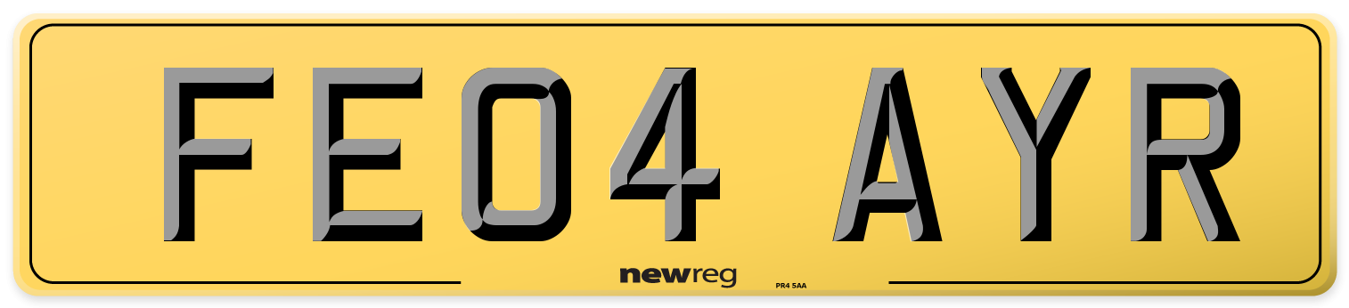 FE04 AYR Rear Number Plate
