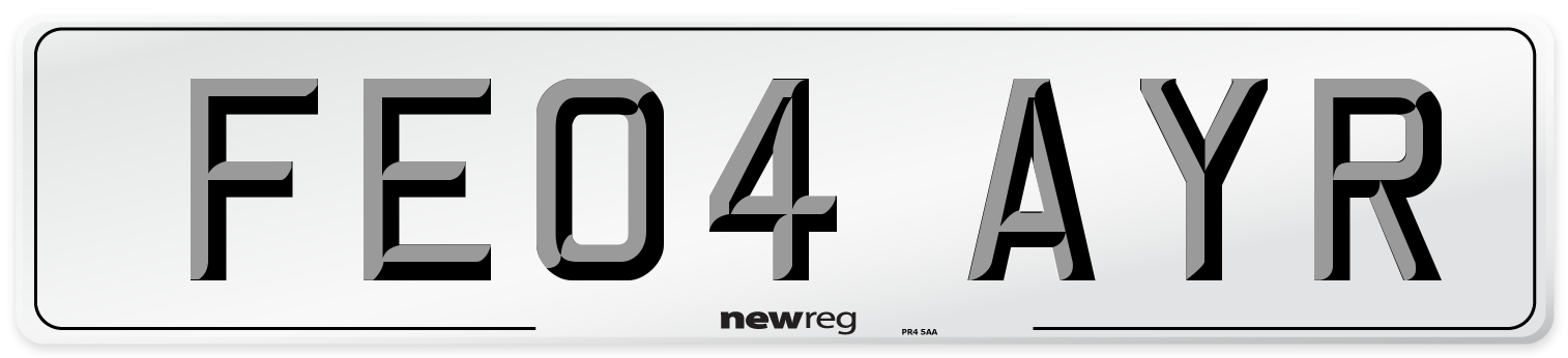 FE04 AYR Front Number Plate