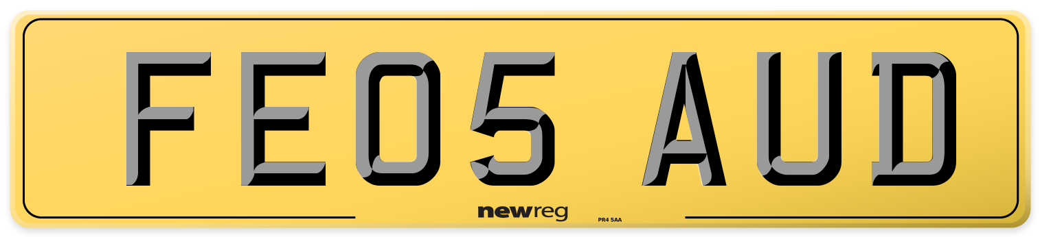 FE05 AUD Rear Number Plate