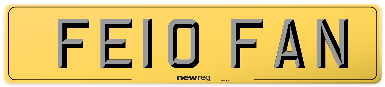 FE10 FAN Rear Number Plate