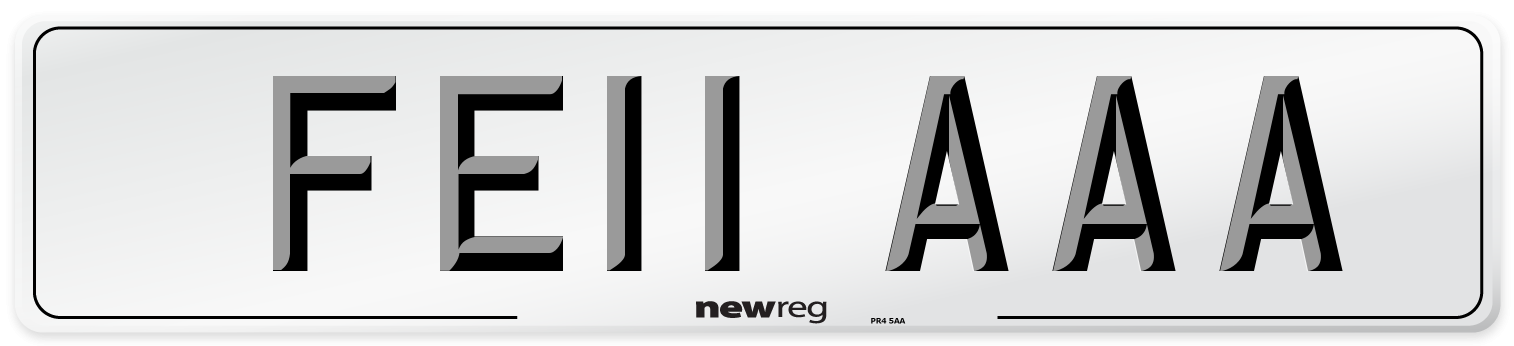 FE11 AAA Front Number Plate