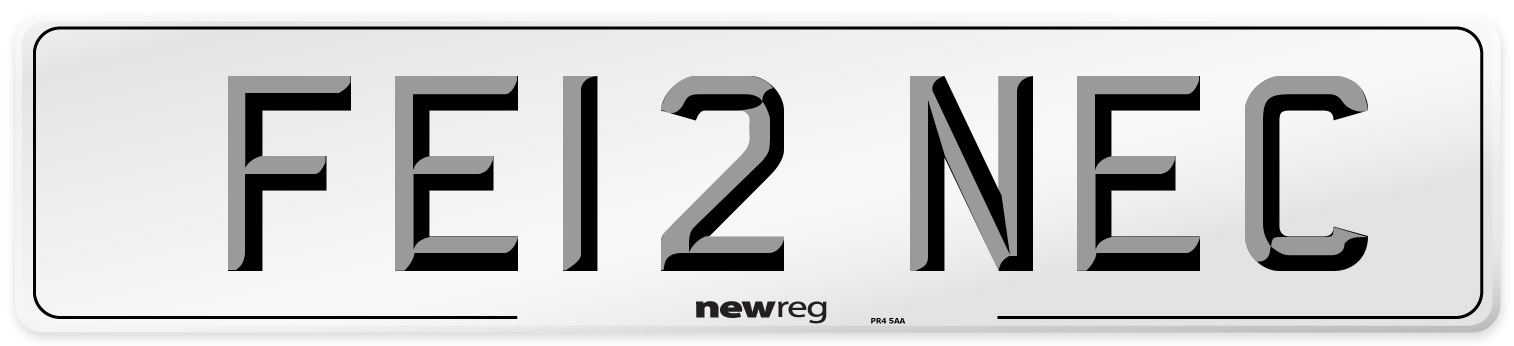 FE12 NEC Front Number Plate