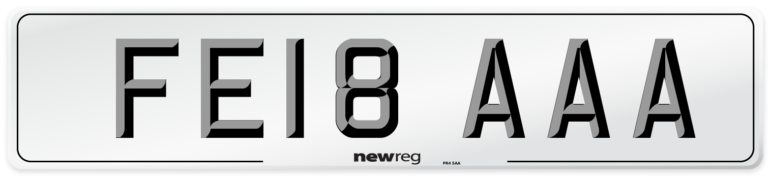 FE18 AAA Front Number Plate