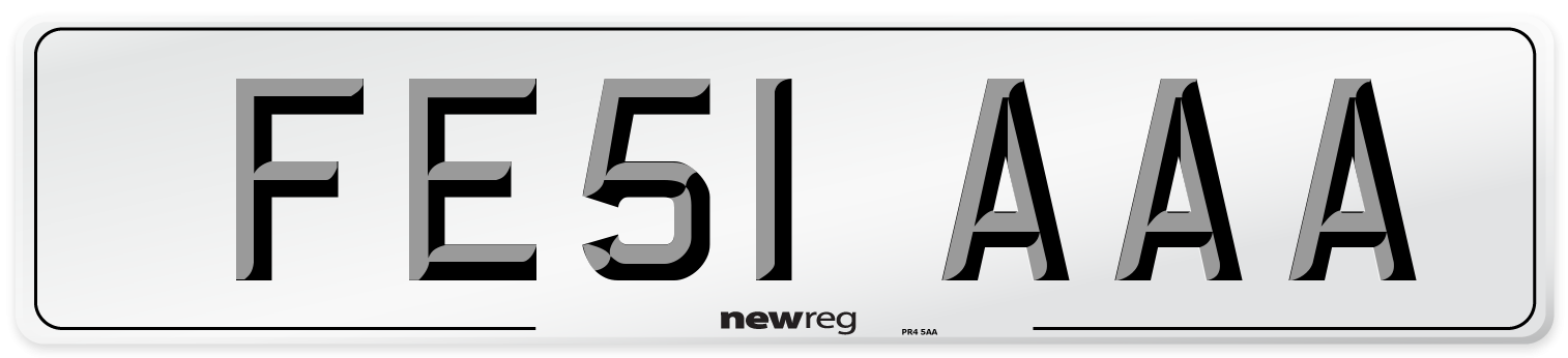 FE51 AAA Front Number Plate