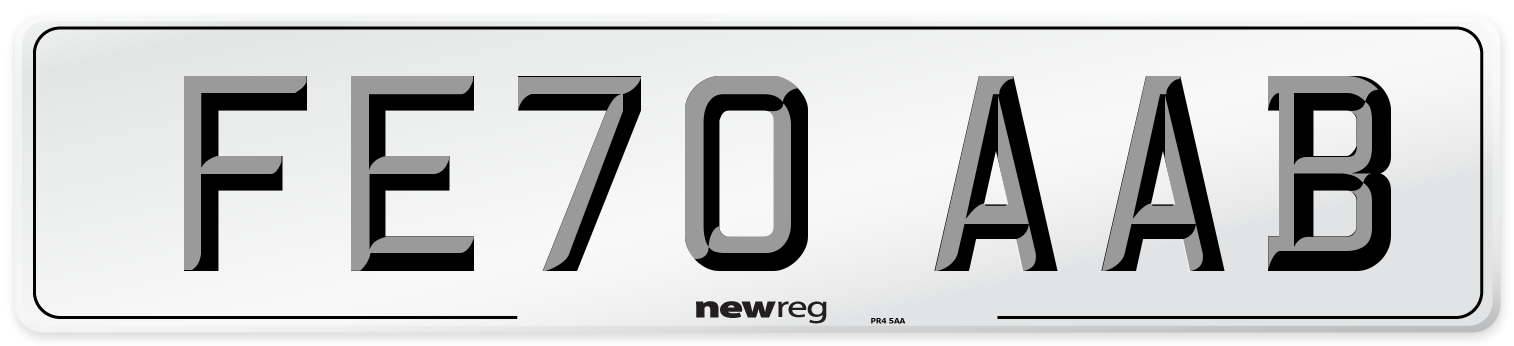FE70 AAB Front Number Plate