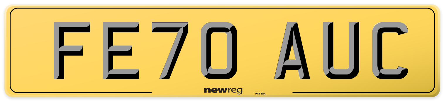 FE70 AUC Rear Number Plate