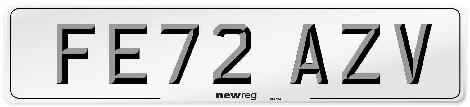 FE72 AZV Front Number Plate