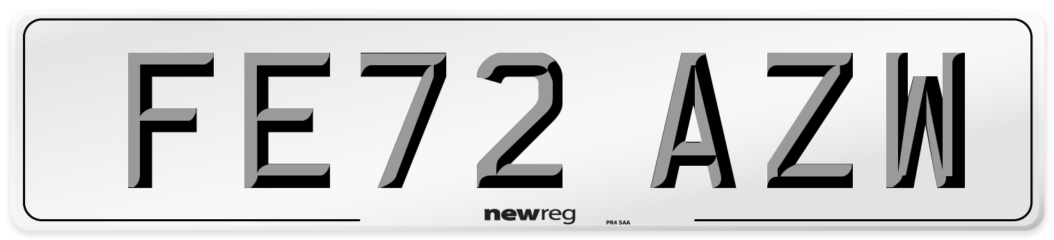 FE72 AZW Front Number Plate