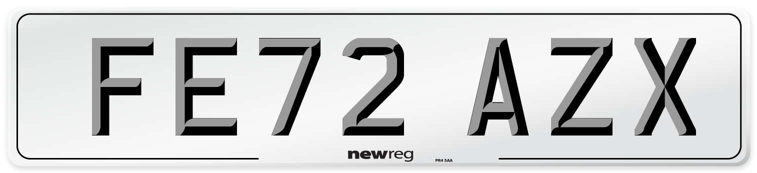 FE72 AZX Front Number Plate