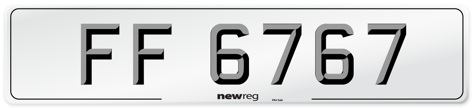 FF 6767 Front Number Plate