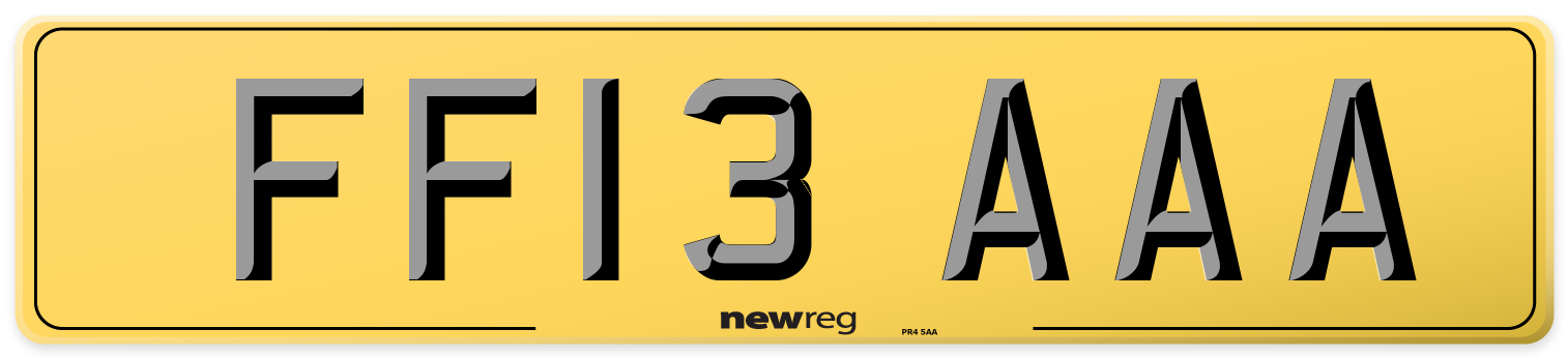 FF13 AAA Rear Number Plate