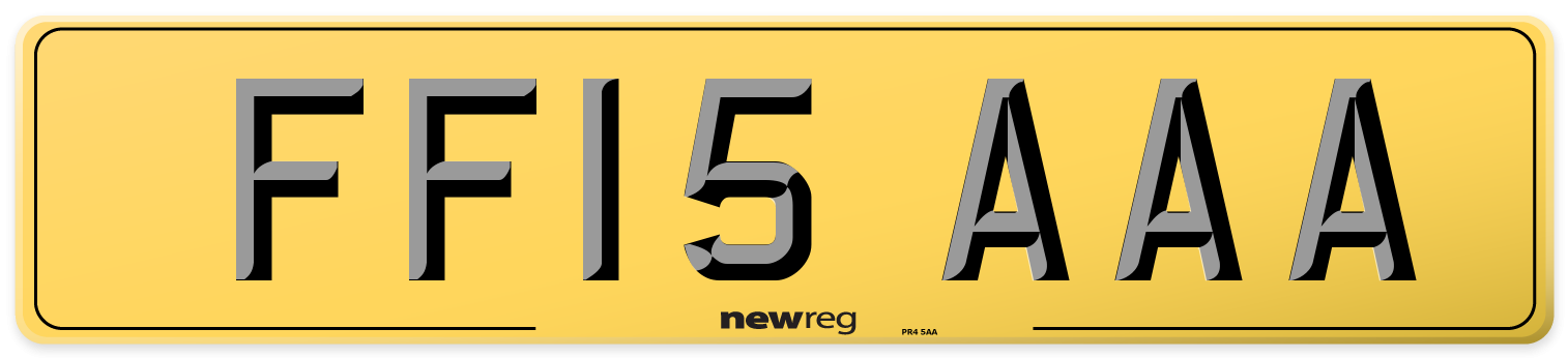 FF15 AAA Rear Number Plate