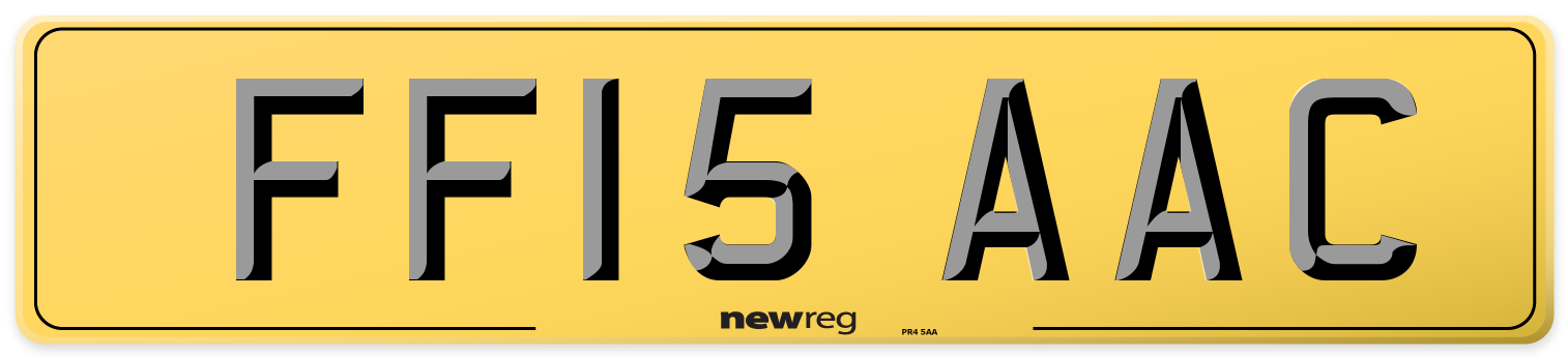 FF15 AAC Rear Number Plate