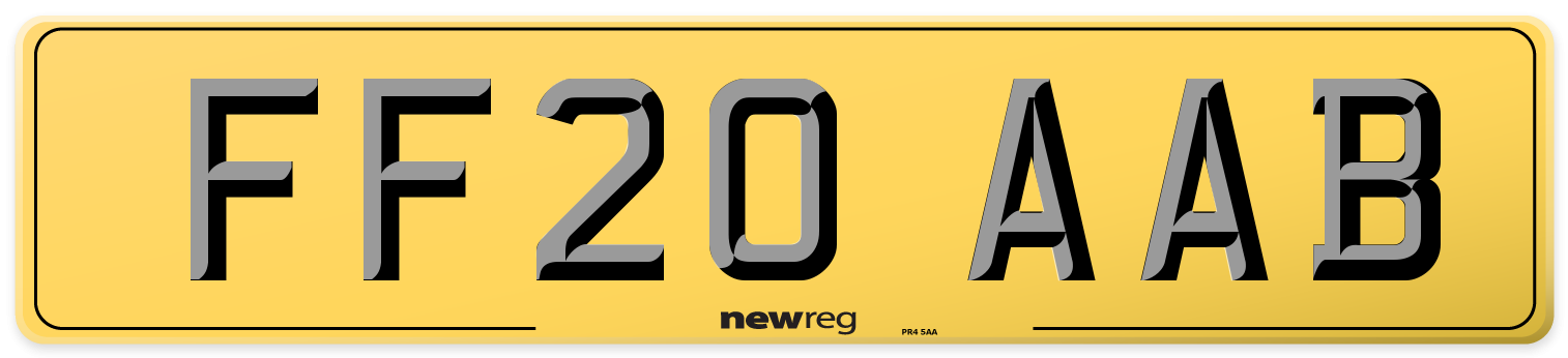FF20 AAB Rear Number Plate