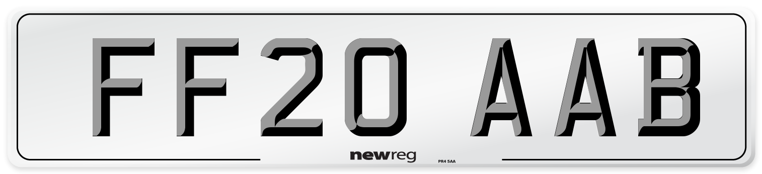 FF20 AAB Front Number Plate