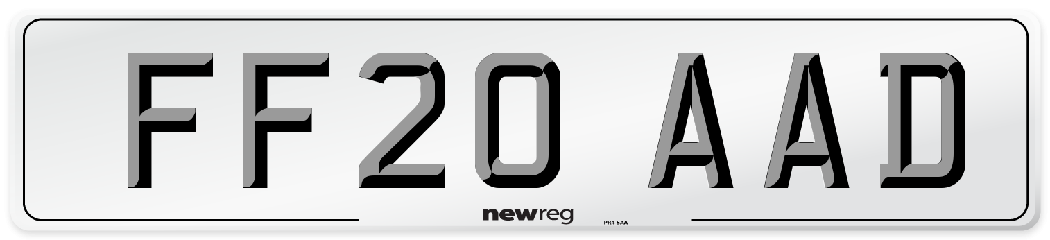 FF20 AAD Front Number Plate