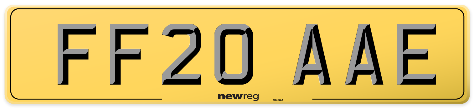 FF20 AAE Rear Number Plate
