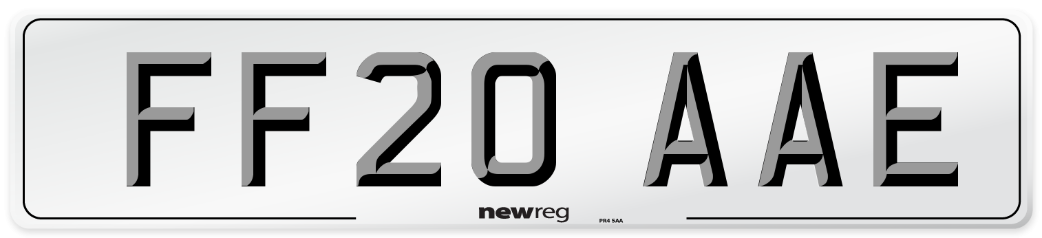 FF20 AAE Front Number Plate