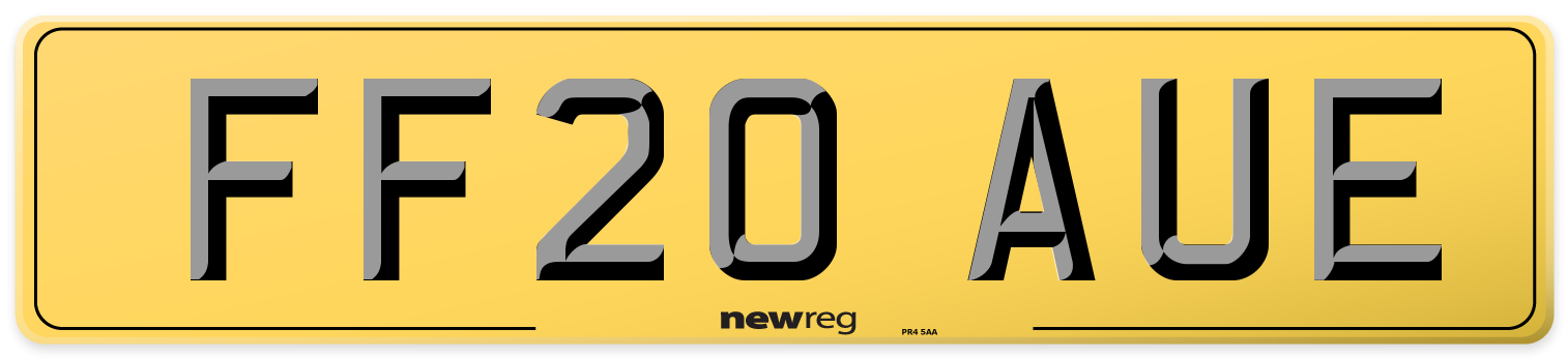 FF20 AUE Rear Number Plate