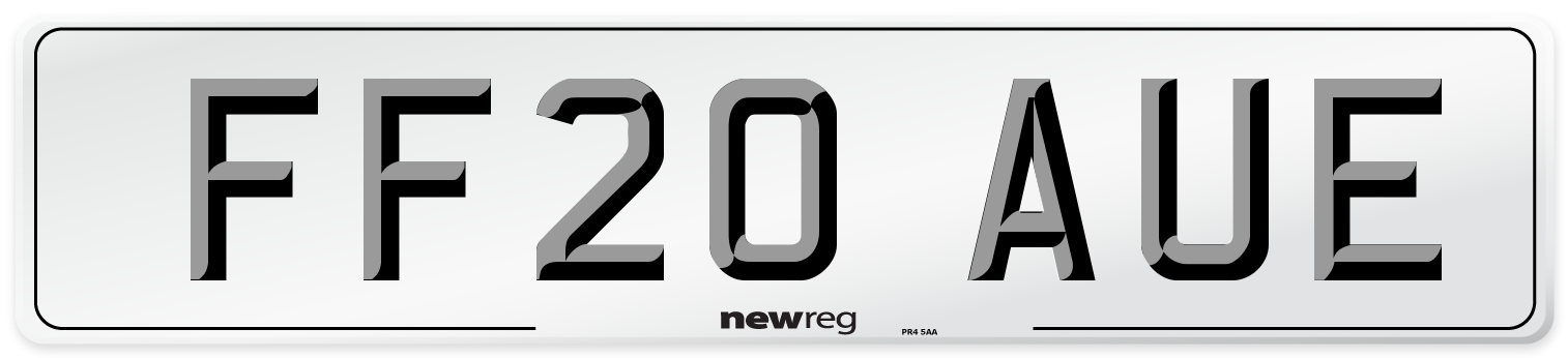 FF20 AUE Front Number Plate
