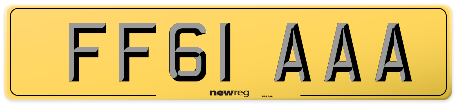 FF61 AAA Rear Number Plate