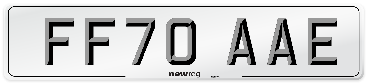 FF70 AAE Front Number Plate