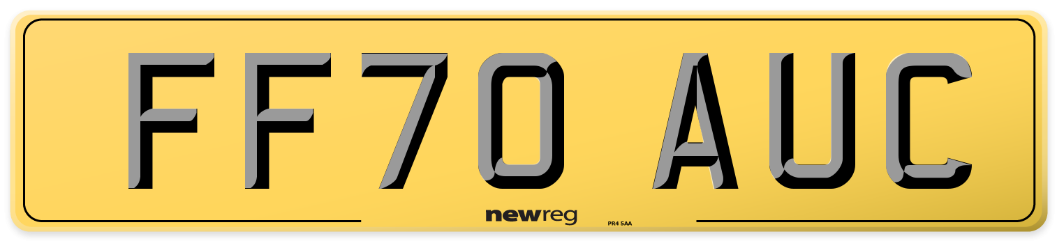 FF70 AUC Rear Number Plate