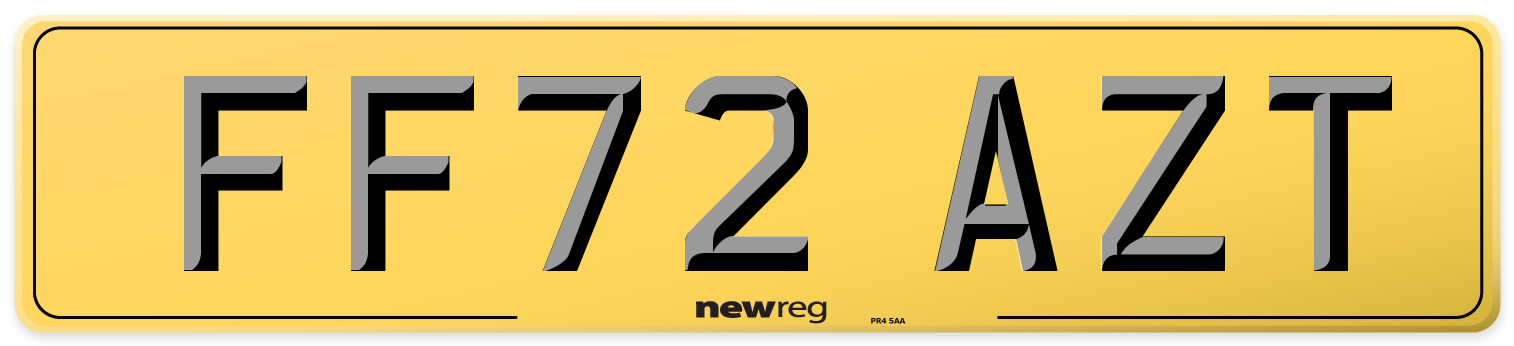 FF72 AZT Rear Number Plate