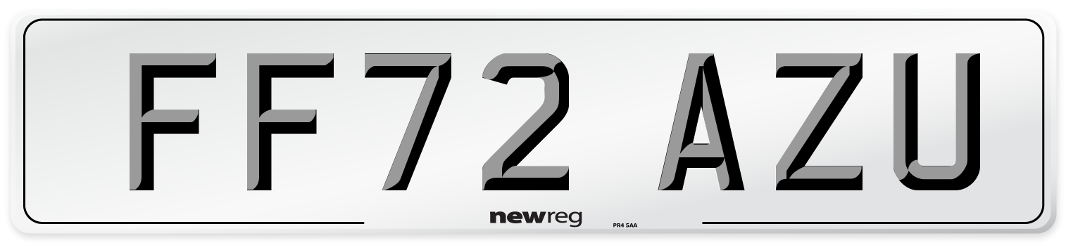 FF72 AZU Front Number Plate